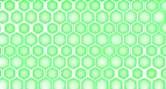 Glowing Hexagon Network Grid Green effect