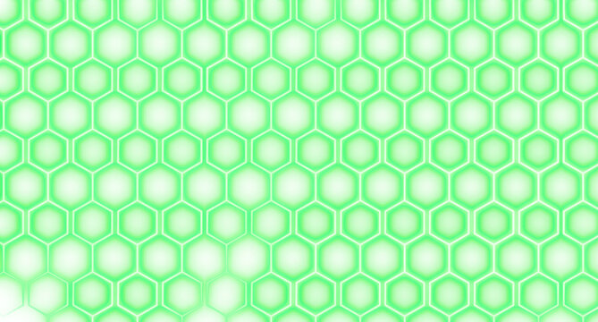 Green Honeycomb Pattern Futuristic Design