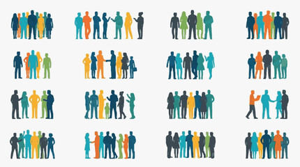 Obraz premium Diverse Group of Silhouetted Professionals in Uniforms.