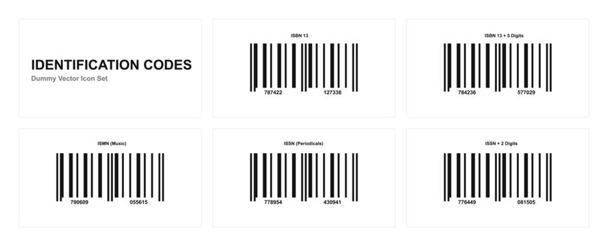 Identification codes dummy vector icon set