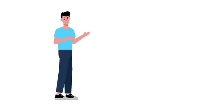 Business icon sign, animated a person and bitcoin cartoon vector. Result and target illustration idea, achievement goal and making money symbol. Simple isolated animation on white screen background.