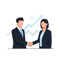 Fototapeta premium Business Handshake After Successful Partnership Agreement Flat Vector Illustration