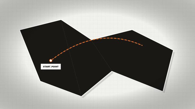 Vox Style Dashed Map Travel Route Infographic