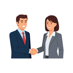 Obraz premium Business Handshake After Successful Partnership Agreement Flat Vector Illustration