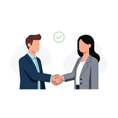 Fototapeta premium Business Handshake After Successful Partnership Agreement Flat Vector Illustration