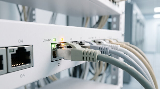Ethernet switch ports with connected network cables