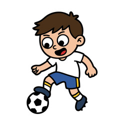 Obraz premium boy playing soccer