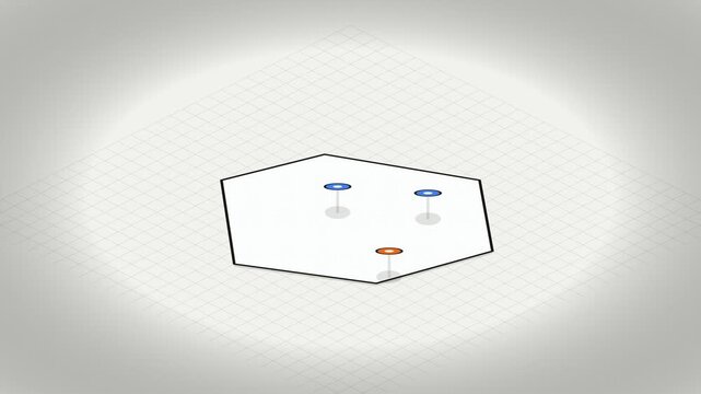 Vox Style Isometric Map Location Pin Drops