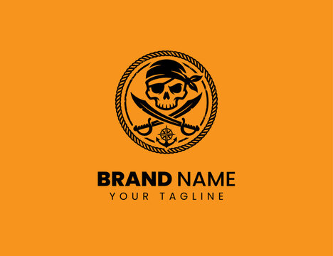 Abstract pirate logo or icon illustration