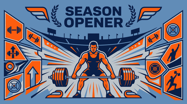 Athletic Season Opener Weightlifting Competition Graphic Design
