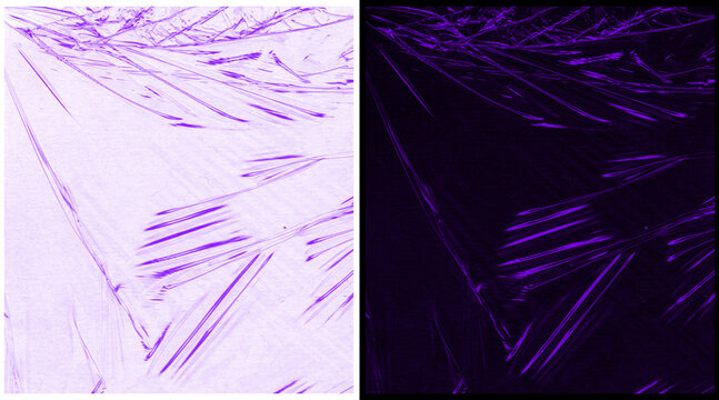 Abstract purple crystal texture macro, microscopic mineral structures in violet and black, crystalline pattern background for science and art