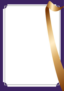 abstract award certificate background layout with amethyst gold wave