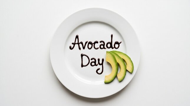 National Avocado Day Text on a Plate, a dish with an edible message for the food holiday on July 31st