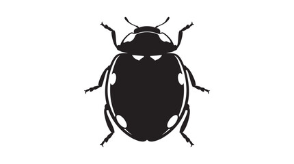 Fototapeta premium Black Ladybug With White Spots Insect Silhouette