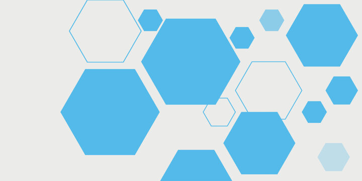Abstract blue hexagon banner background.