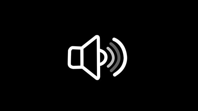 Speaker volume icon animation. Sleek audio wave animation. voice and soundtrack wave equalizer. Sound, music, speaker, Audio technology and sound. ring tone icon animation on Alpha channel..