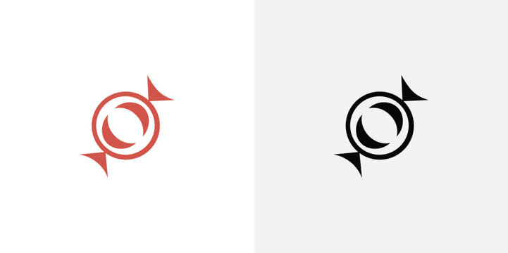 Red and black spiral arrows pointing left and right red arrow black arrow left direction right direction
