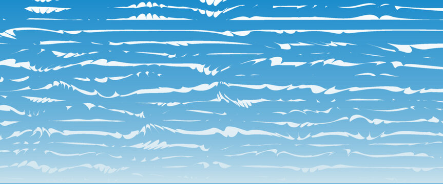 Ripples and water waves, seamless border sea surface, vector natural background, banner