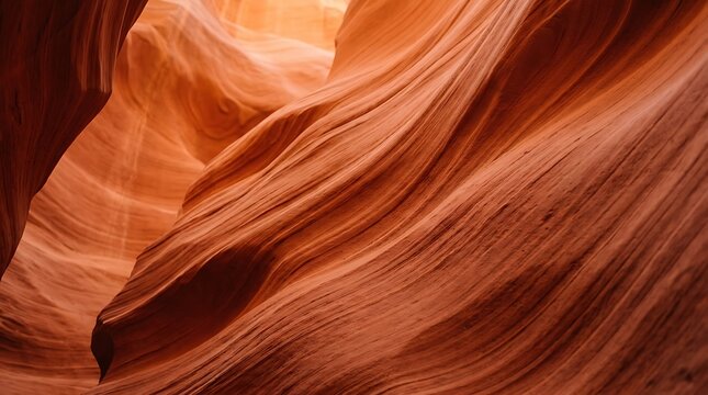 Abstract red and orange wavy fabric texture close up. slot canyon walls