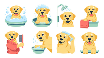 Naklejka premium Happy cartoon teddy bears in various cute and funny everyday activities Vector, illustration