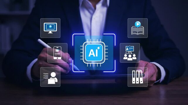 AI Powered E Learning Platform with Digital Education Technology, Online Training and Smart Learning Innovation