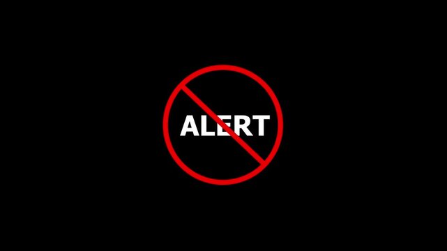 Abstract Red Alert Circle Outline Animation on Black Background with Minimal Geometric Motion Graphics