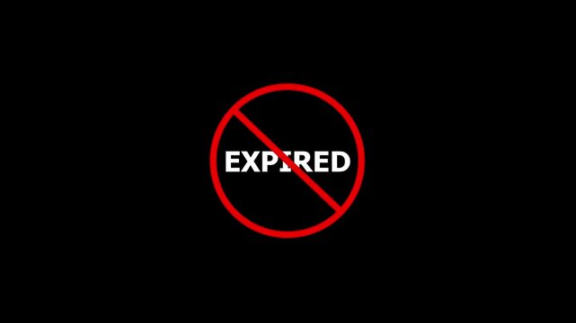 Abstract Red Expired Circle Outline Animation on Black Background with Minimal Geometric Motion Graphics