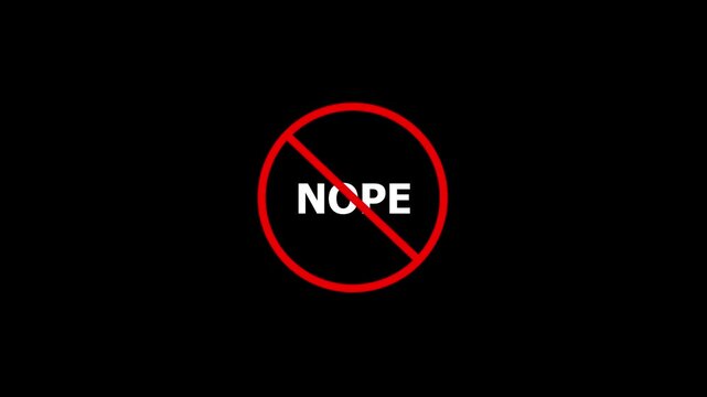 Abstract Red Nope Circle Outline Animation on Black Background with Minimal Geometric Motion Graphics