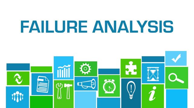 Failure Analysis Green Blue Grid Business Symbols Bottom 