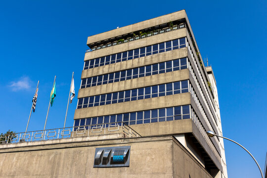 Sao Paulo, SP, Brazil, March 25, 2015. Facade of ABIMAQ, SINDIMAQ (Brazilian Association of Machinery and Equipment Industries) headquarters, on Jabaquara Avenue, 