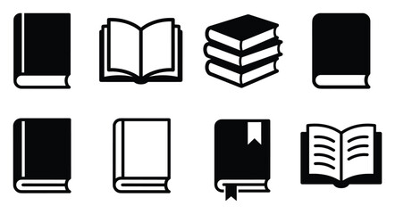 Minimalist book icon variations set, premium vector line art bundle for digital marketing, clean geometric horizontal books graphic designs for creative branding projects isolated on white b © ArtMint