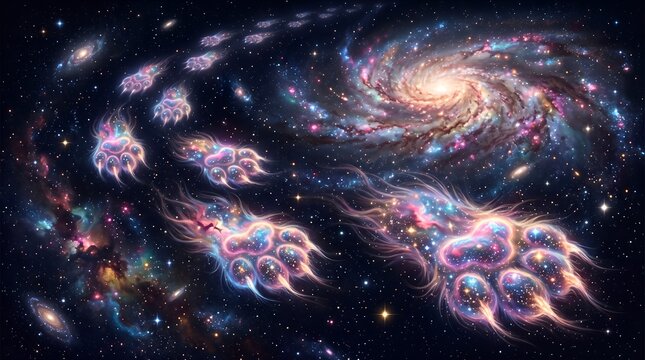 Galaxy Spiral Nebula Cosmic Space Background