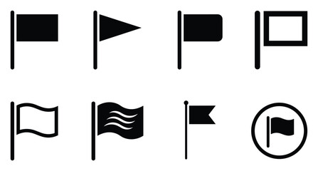 Minimalist flag icon variations set, premium vector line art bundle for digital marketing, clean geometric horizontal flags graphic designs for creative branding projects isolated on white b © ArtMint
