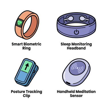 Wearable Health Tech: Smart Ring, Sleep Headband, Posture Clip, Meditation Sensor