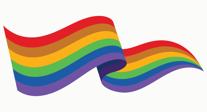 Waving Rainbow Pride Flag Symbol For LGBTQ Equality And Diversity Awareness