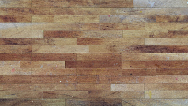 dark brown wood floor , veneer paper wall decoration, rustic reclaimed wooden texture, antique vintage background 
