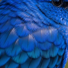 Fototapeta premium Azure Embrace: A Feathered Jewel's Gaze
