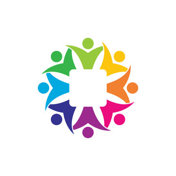 Colorful Abstract Group of People Illustration