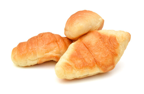 Fresh and tasty croissant over white background 