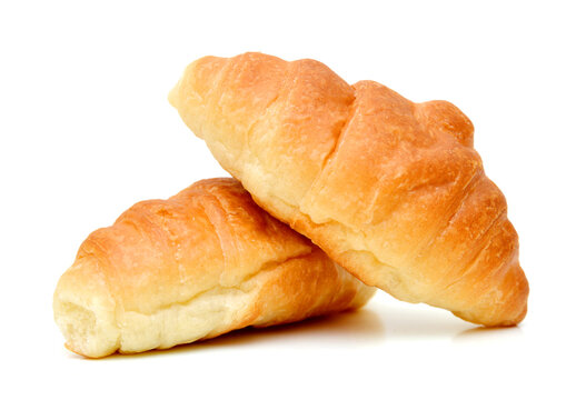 Fresh and tasty croissant over white background 