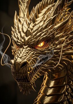 Gilded Fury: A Glimpse of the Ancient Dragon's Ire