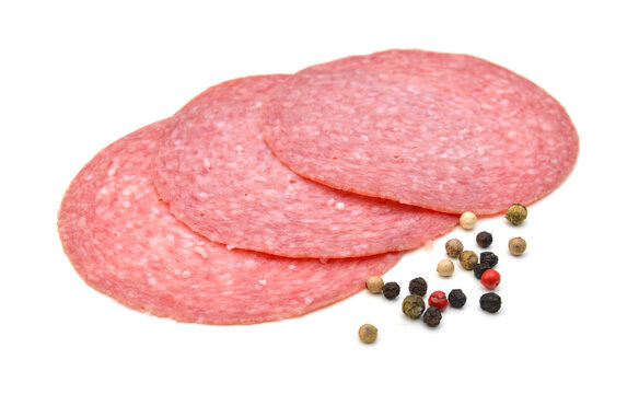Front view of folded slice of lean pork ham