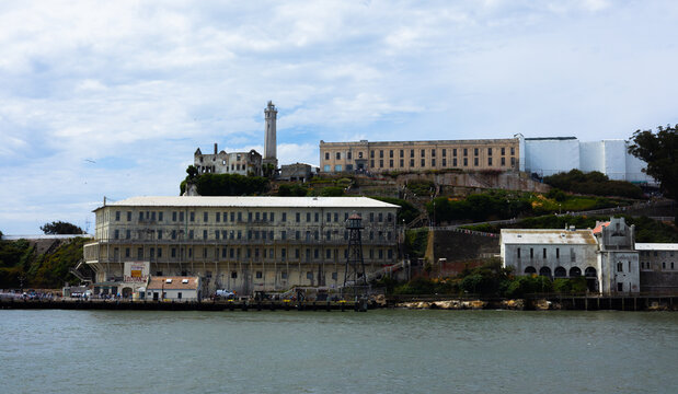 Alcatraz Island Prison and Lighthouse from San Francisco Bay