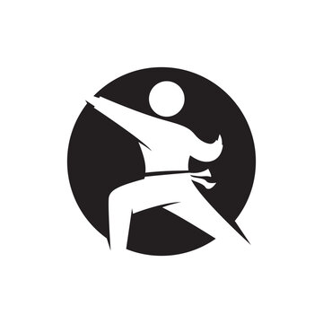 Karate logo silhouette illustration