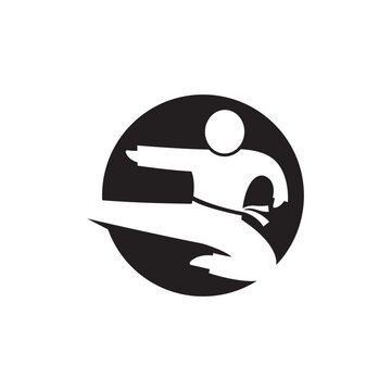 Karate logo silhouette illustration