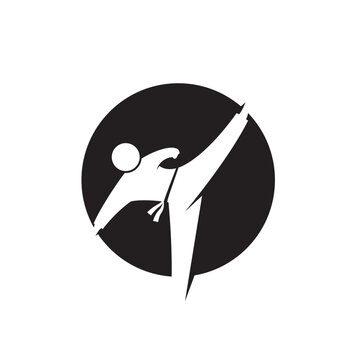 Karate logo silhouette illustration