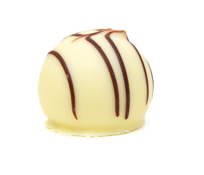 Chocolate candies collection. Beautiful Belgian truffles isolated on white background