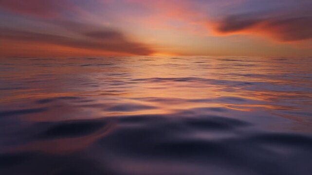 Sunset Ocean Waves 4K Generative AI