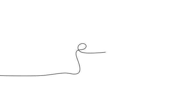 Cupcake With Cherry Continuous Line Art Animation For Birthday Party Celebration