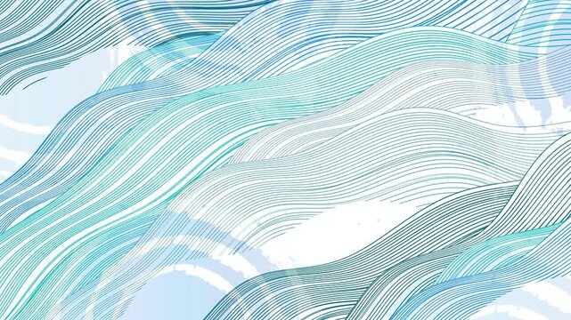 Abstract Flowing Blue Wave Pattern 4K
